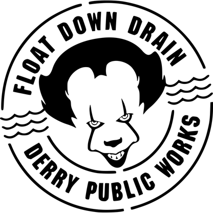IT Derry Public Works Pennywise Vinyl Decal Sticker