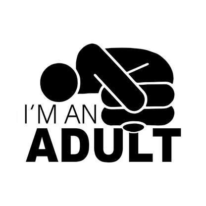 I'm An Adult Fetal Position Funny Vinyl Decal Sticker