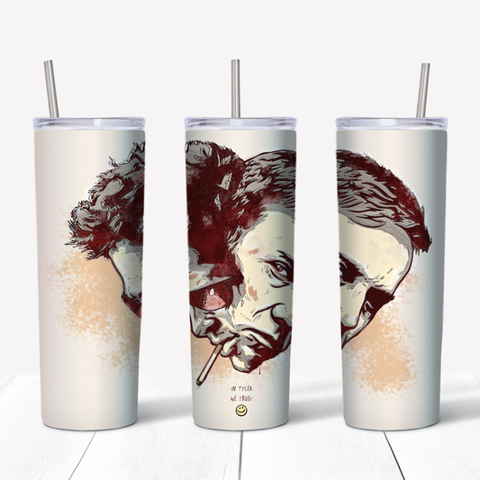 Fight Club In Tyler We Trust 20oz Sublimated Metal Tumbler