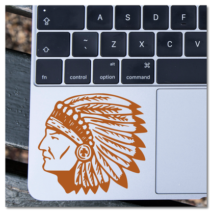 Native American In Headdress Vinyl Decal Sticker