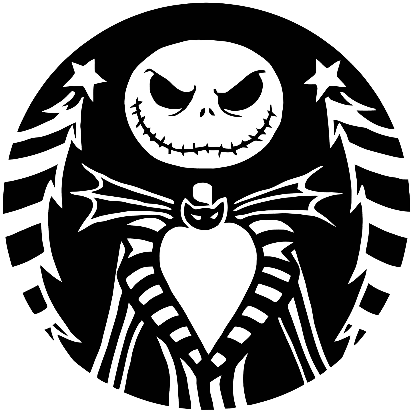 Jack Skellington Starbucks Logo NBC Nightmare Before Christmas Vinyl Decal Sticker