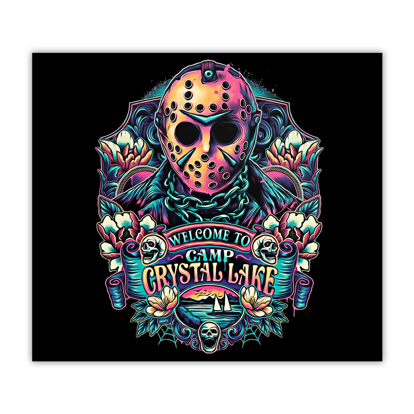 Jason Camp Crystal Lake 20oz Sublimated Metal Tumbler