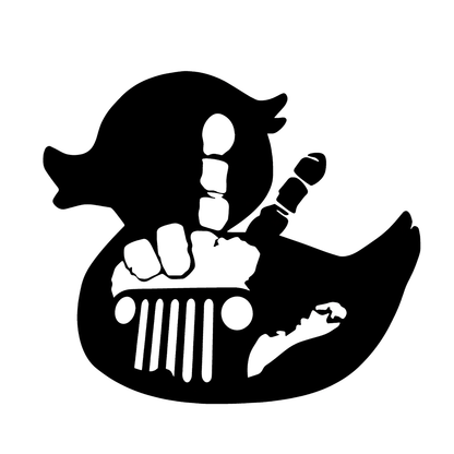 Two Finger Jeep Wave Rubber Duck Vinyl Decal Sticker