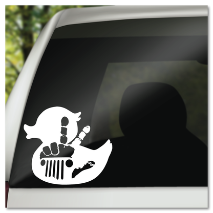 Two Finger Jeep Wave Rubber Duck Vinyl Decal Sticker