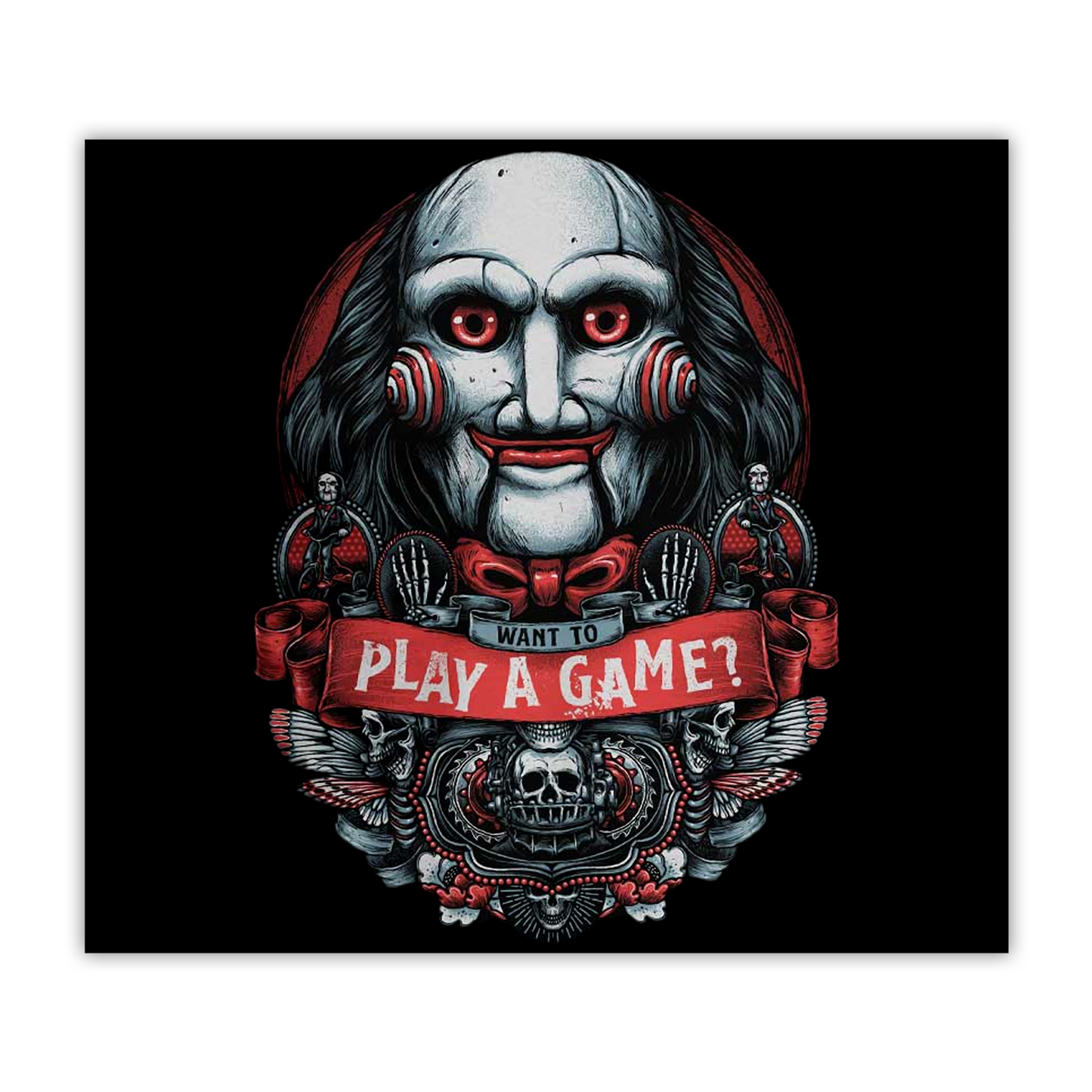 Jigsaw Billy Let's Play A Game 20oz Sublimated Metal Tumbler