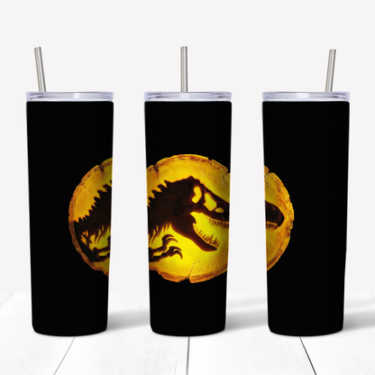 Jurassic World Amber Logo 20oz Sublimated Metal Tumbler