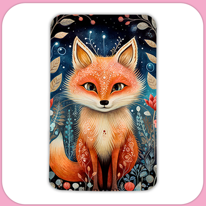 Red Fox Rectangular Sublimation MDF Keychain