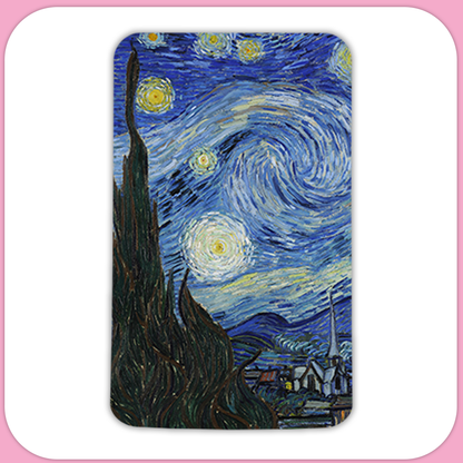 Vincent van Gogh Starry Nights Rectangular Sublimation MDF Keychain