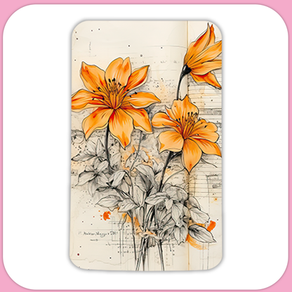 Orange Lilies Lily Rectangular Sublimation MDF Keychain