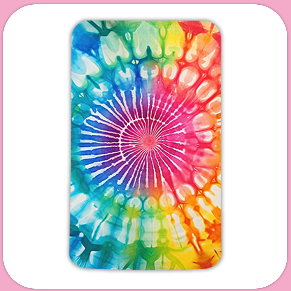 Rainbow Tie Dye Rectangular Sublimation MDF Keychain