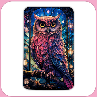 Mystical Owl Rectangular Sublimation MDF Keychain