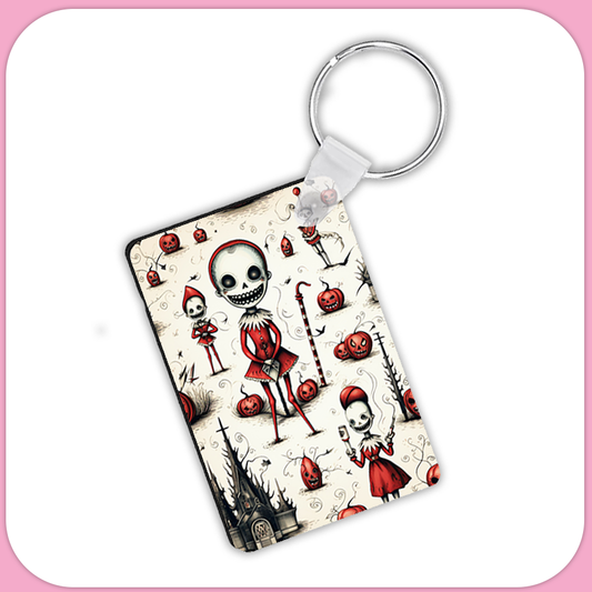 Christmas Ghouls Rectangular Sublimation MDF Keychain