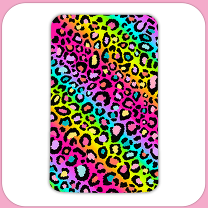 Lisa Frank Leopard Print Rectangular Sublimation MDF Keychain