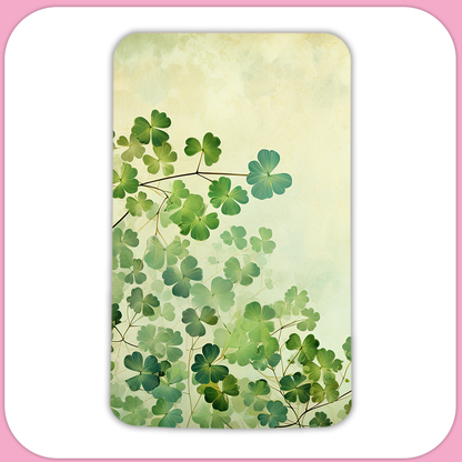 Watercolor Irish Shamrocks Clover Rectangular Sublimation MDF Keychain