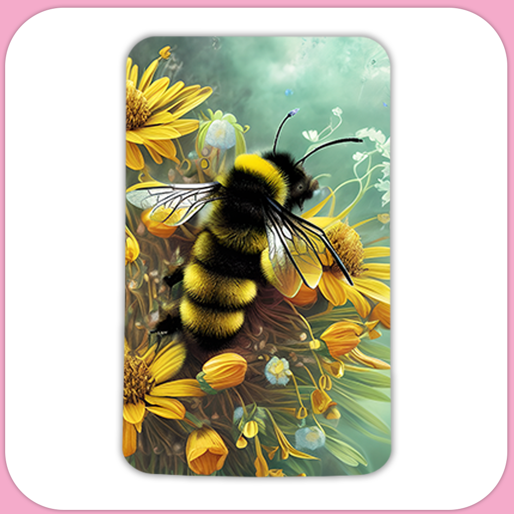 Bumble Bee Rectangular Sublimation MDF Keychain