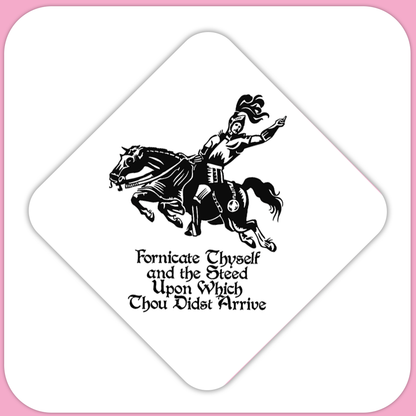 Fornicate Thyself and the Steed Upon Which Thou Didst Arrive Square Sublimation MDF Keychain