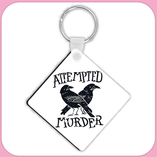 2 Crows Attempted Murder Square Sublimation MDF Keychain