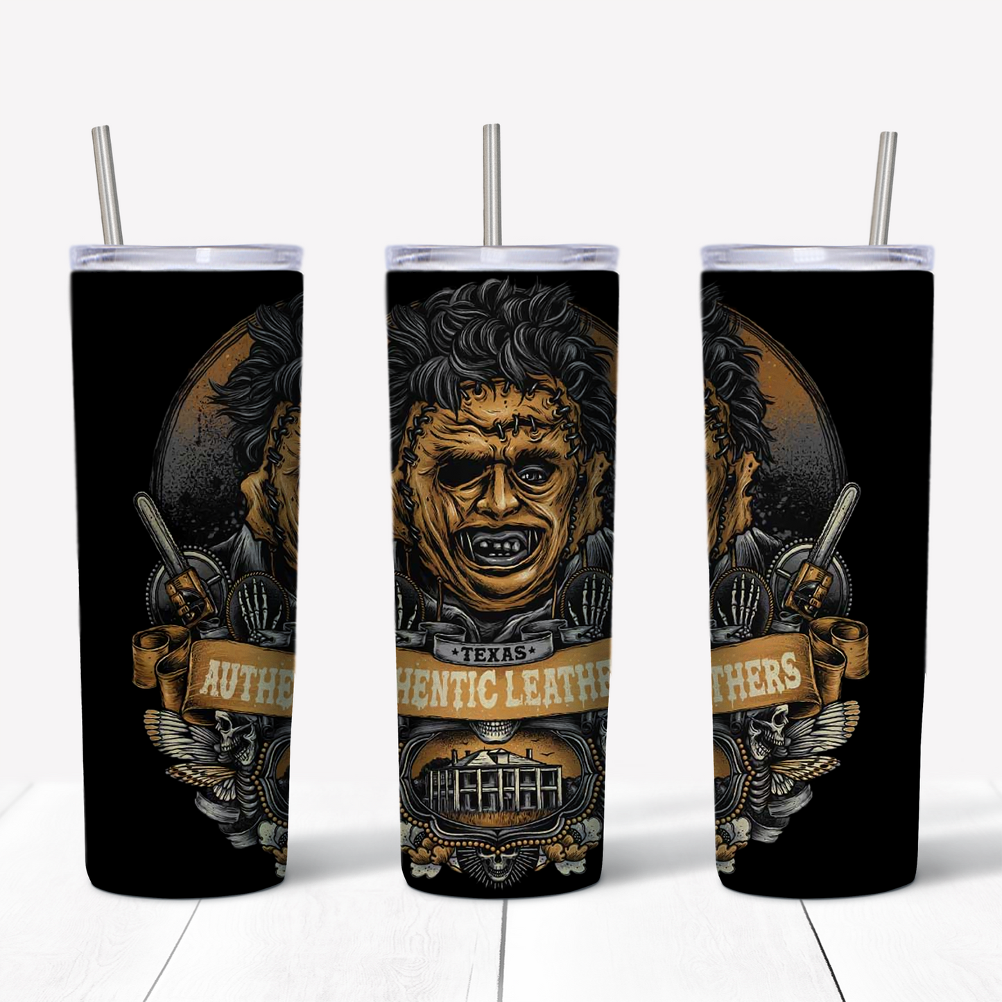 Leatherface Texas Chainsaw Massacre 20oz Sublimated Metal Tumbler