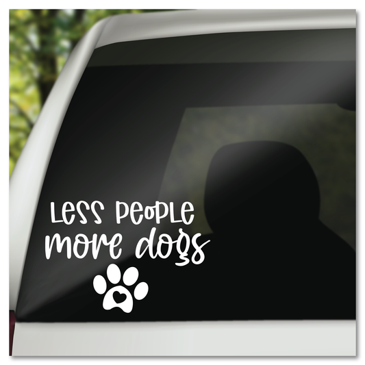 Less People More Dogs Vinyl Decal Sticker