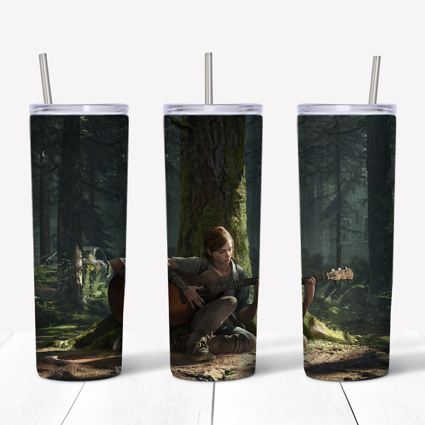 Laaste van ons 2 Ellie speel kitaar 20oz Sublimated Metal Tumbler