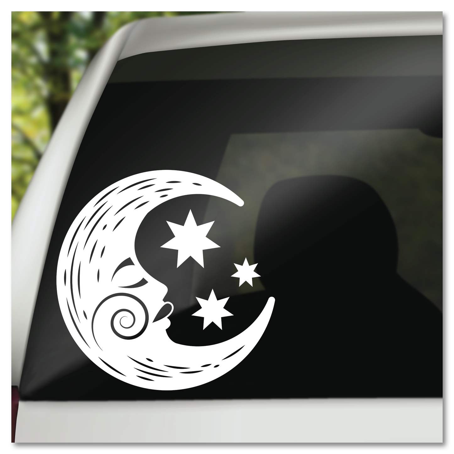 Magical Crescent Moon & Stars Vinyl Decal Sticker