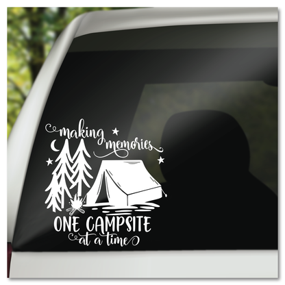 Maak herinneringe een kampplek op 'n slag Vinyl Decal Sticker