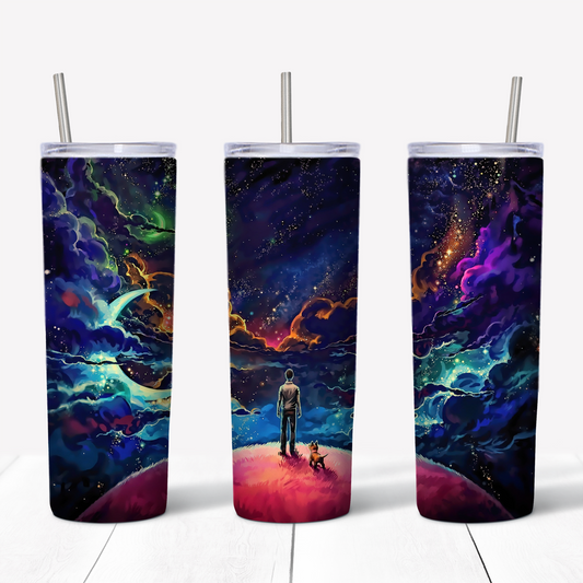 A Boy & His Dog Outer Space 20oz Sublimated Metal Tumbler