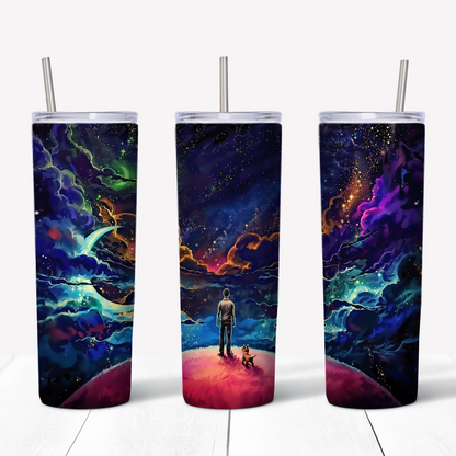 A Boy &amp; His Dog Outer Space 20oz gesublimeerde metaal tuimelaar