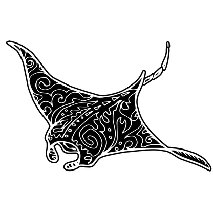 Manta Ray Vinyl Decal Plakker