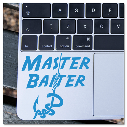 Master Baiter Fishing Humor Worm On Hook Vinyl Decal Sticker