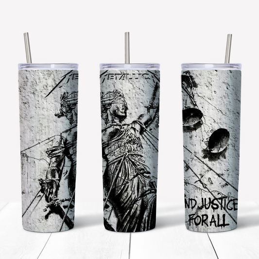 Metallica And Justice For All Album Art 20oz Sublimated Metal Tumbler