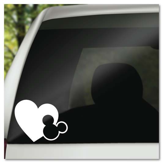 Mickey Icon in Heart Vinyl Decal Sticker
