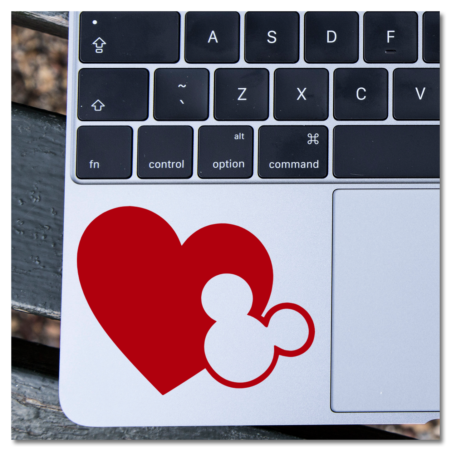 Mickey Icon in Heart Vinyl Decal Sticker