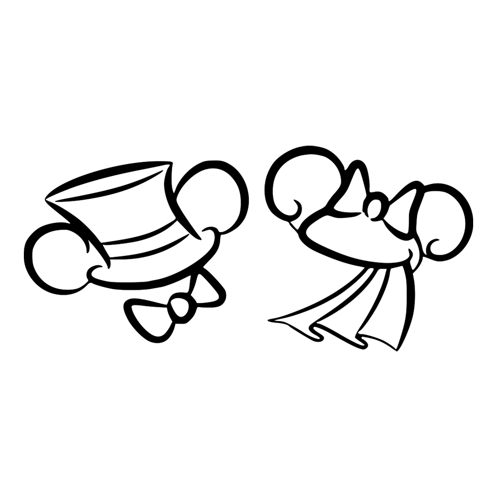Mickey Mouse Minnie Mouse Bride Groom Vinyl Decal Sticker