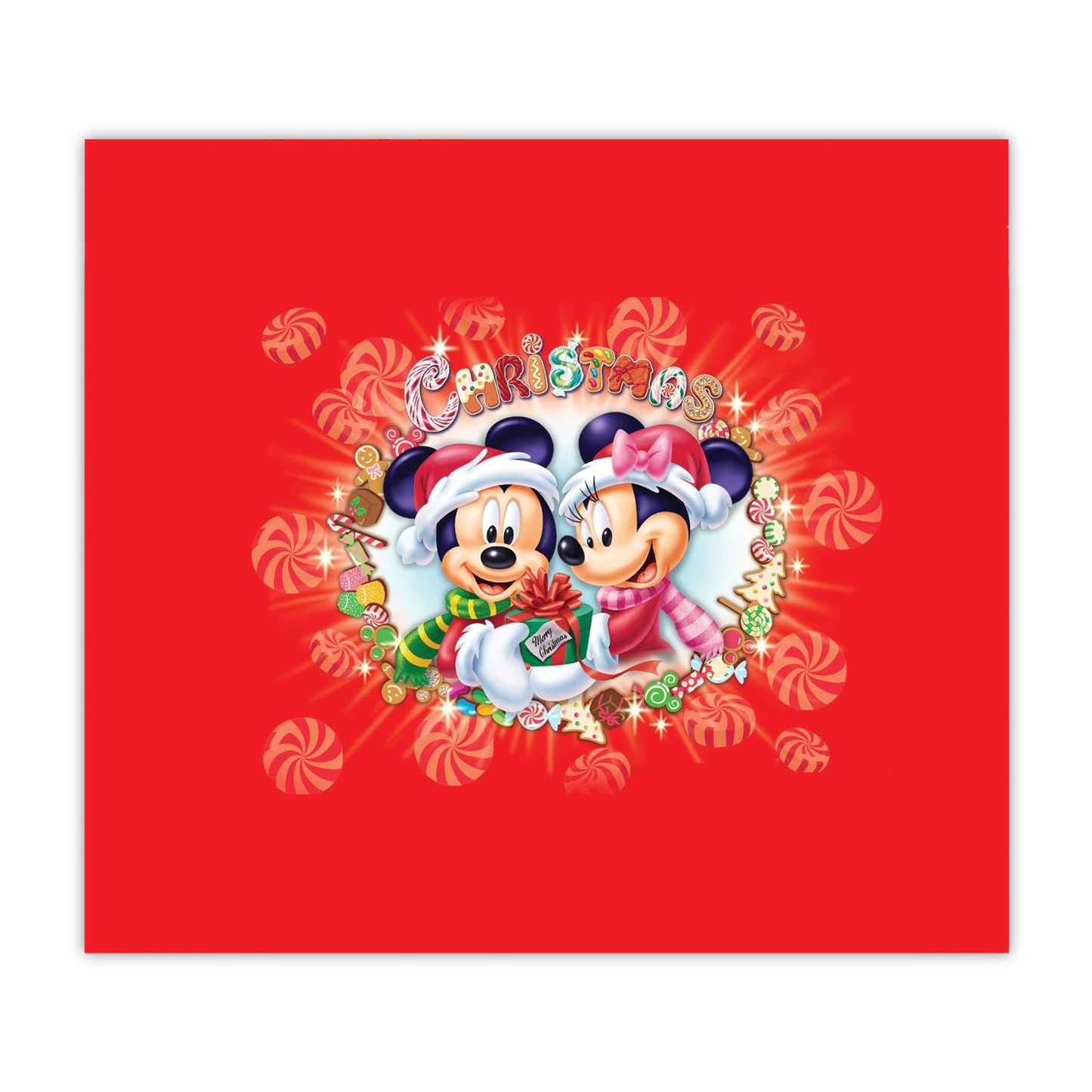 Mickey &amp; Minnie Kersfees 20oz Sublimated Metal Tumbler