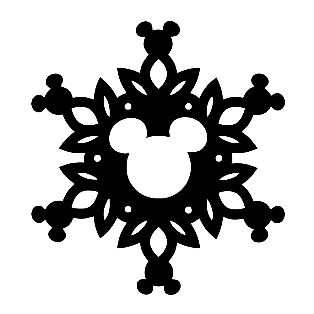 Hidden Mickey Snowflake Vinyl Decal Sticker