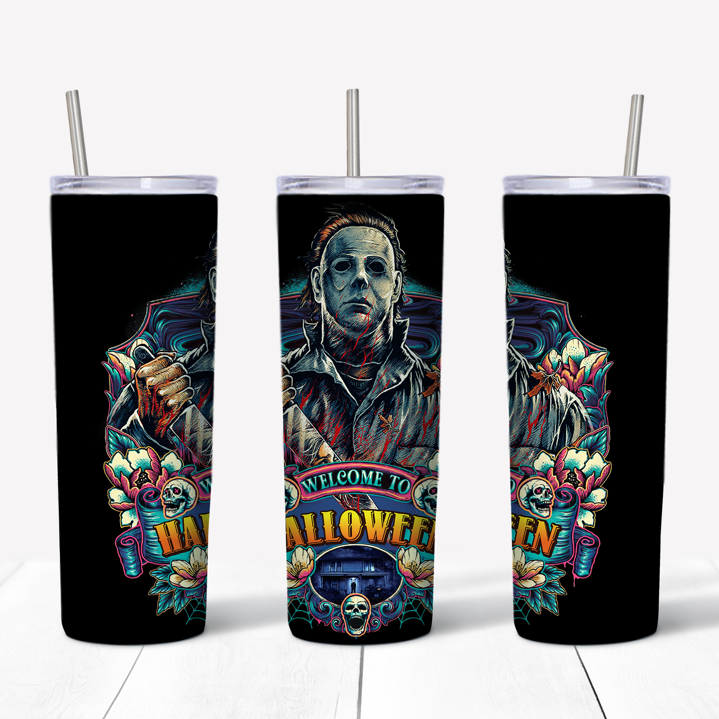 Mike Meyers Halloween 20oz Sublimated Metal Tumbler