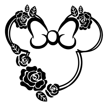 Hidden Minnie Mouse Roses Flowers Vinyl Decal Sticker