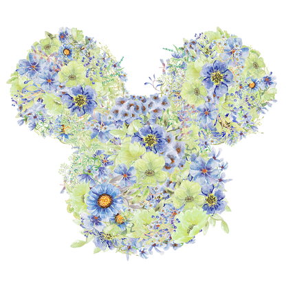 Moody Blues Flowers Mickey Mouse Hidden Mickey Icon Disney Digital Download For Sublimation & Printing