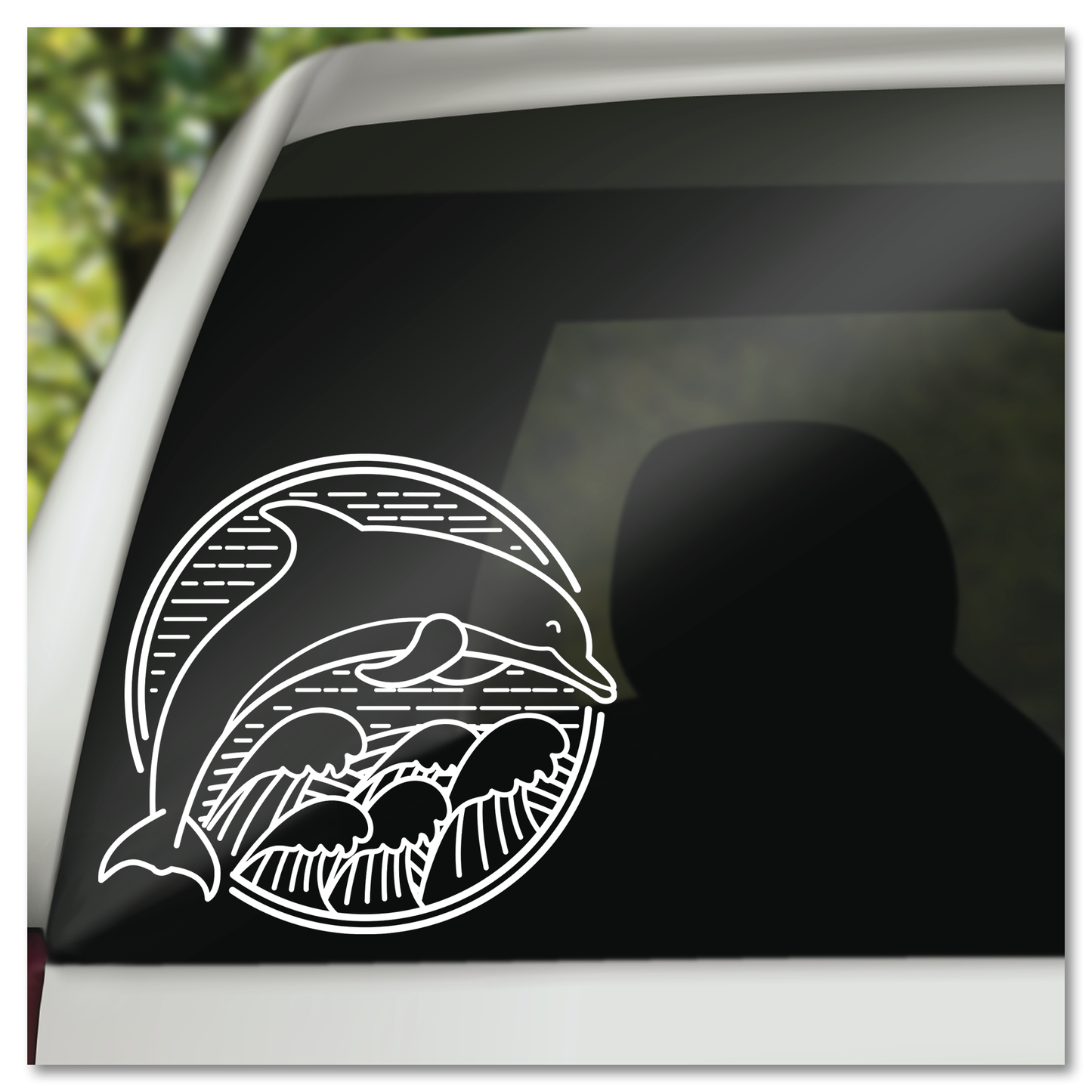 Neon Dolphin Vinyl Decal Plakker