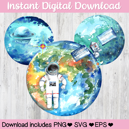 Outer Space Mickey Mouse Hidden Mickey Icon Disney Digital Download For Cutting Machines