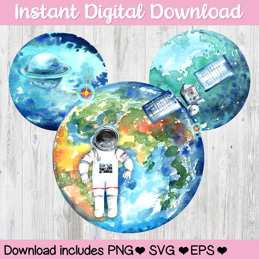 Outer Space Mickey Mouse Hidden Mickey Icon Disney Digitale aflaai vir sublimasie en druk