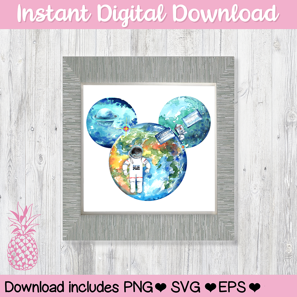 Outer Space Mickey Mouse Hidden Mickey Icon Disney Digitale aflaai vir sublimasie en druk