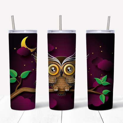 Paper Owl 20oz Sublimated Metal Tumbler