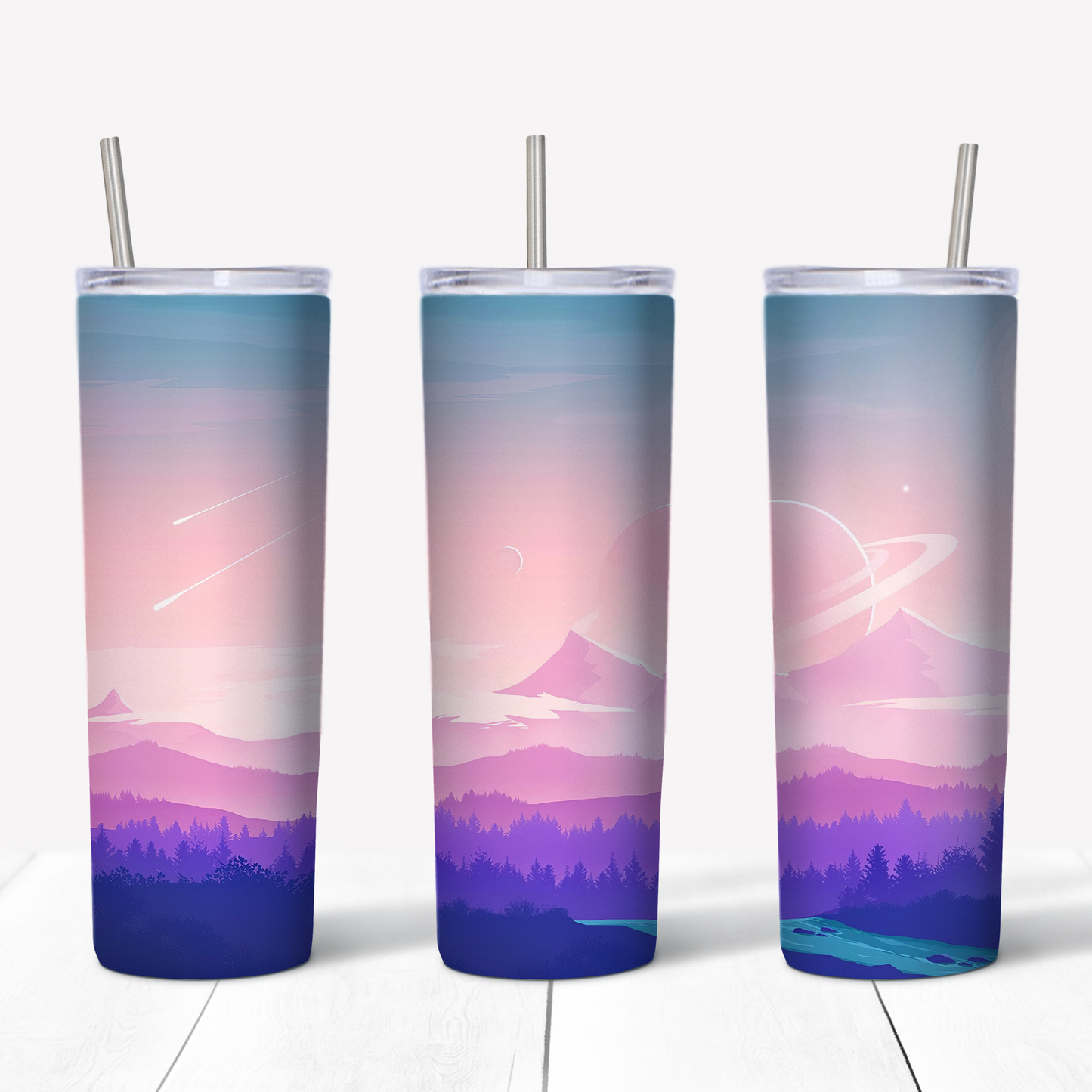 Pastels Alien Planet 20oz Sublimated Metal Tumbler