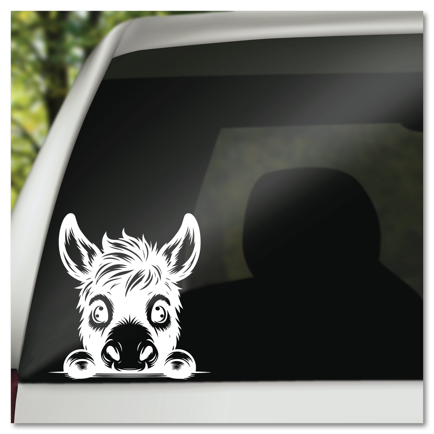 Peeking Donkey Vinyl Decal Sticker