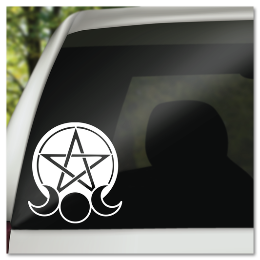 Pentacle and Triple Moon Vinyl Decal Sticker