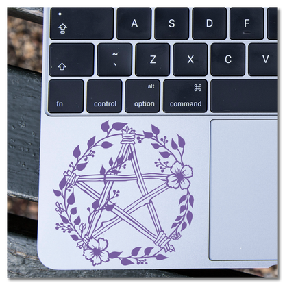 Floral Twig Pentacle Vinyl Decal Sticker