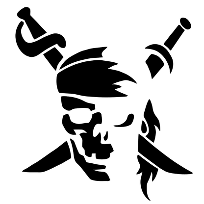 Pirates of the Caribbean Skull Crossed Swords Vinyl Decal Sticker