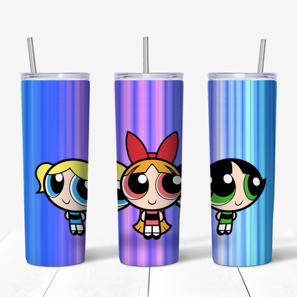 Power Puff Girls 20oz Sublimated Metal Tumbler